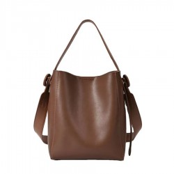 Retro Soft Leather Shoulder Bag for Women High Grade Handheld Bucket Bag