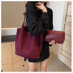 New fashion handbags ladies shoulder women hand bags vintage suede leather women's hobo tote bags bucket girls shopping